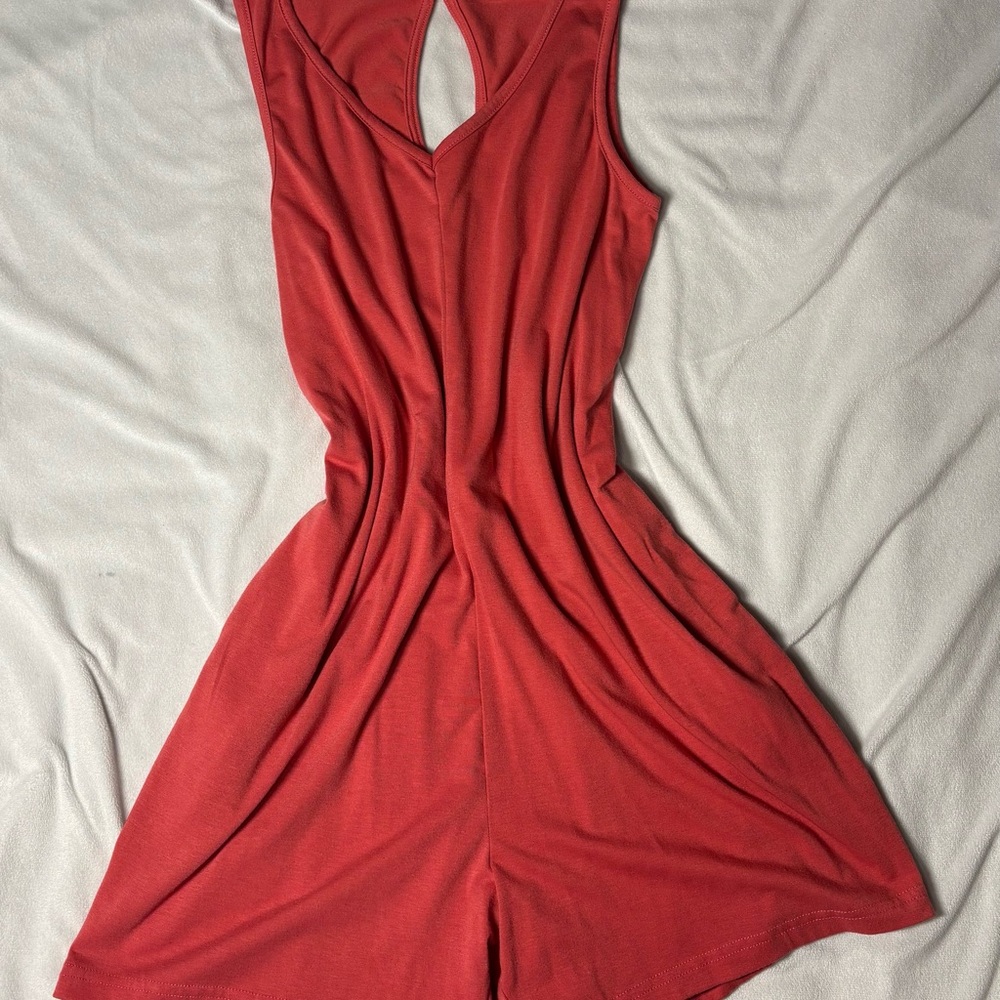 Red Sleeveless Romper